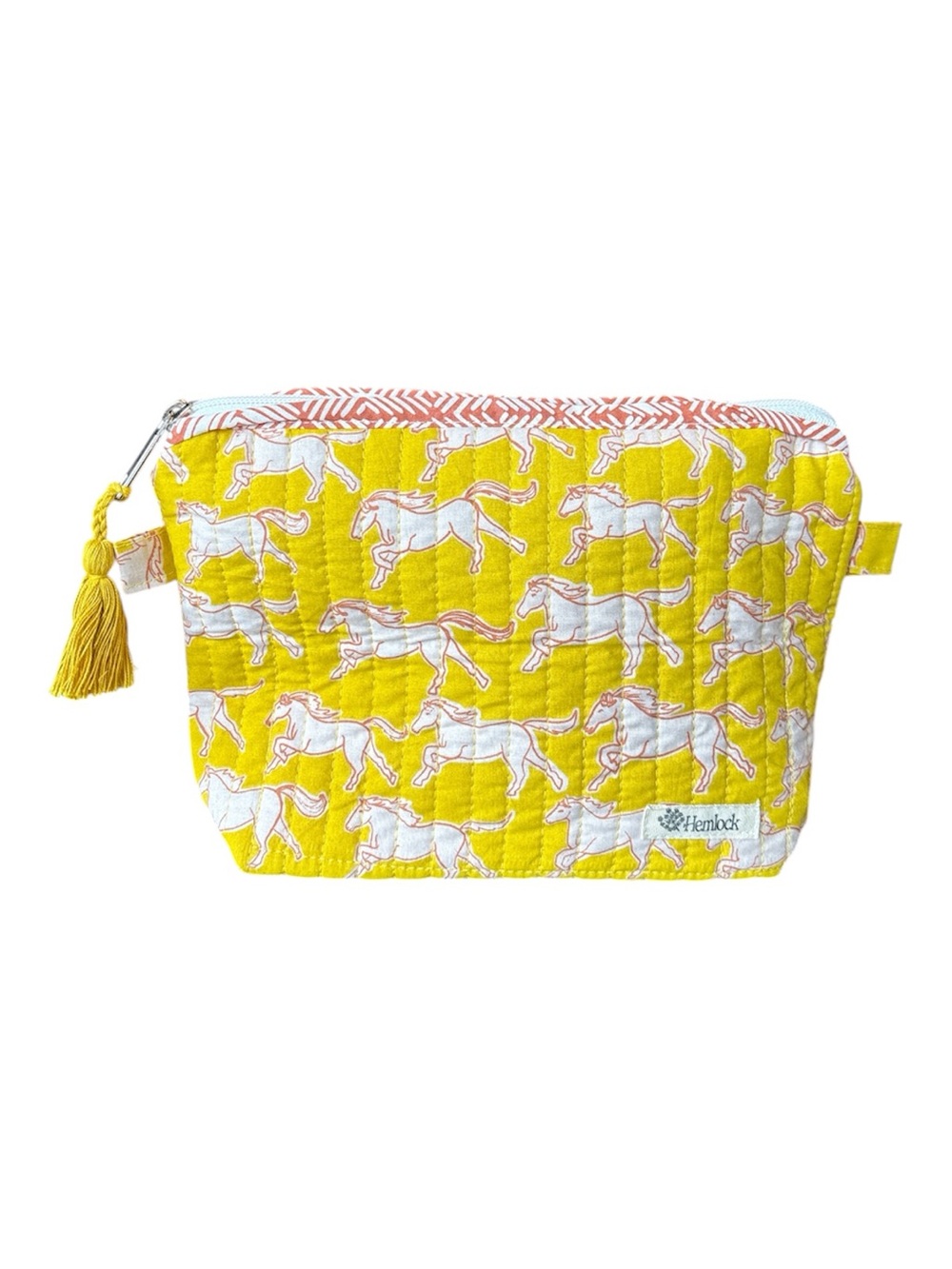 Hemlock Studio Yellow Horse Quilted Zip Pouch